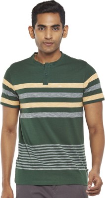 Urban Ranger by Pantaloons Striped Men Henley Neck Multicolor T-Shirt