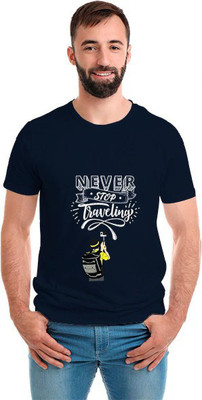 SmarTee Street Printed Men Round Neck Blue T-Shirt