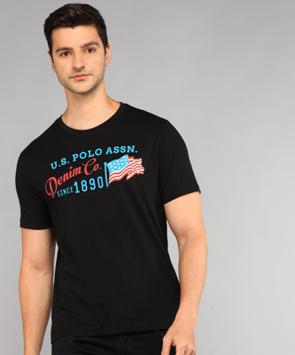 U.S. POLO ASSN. Typography Men Round Neck Red T-Shirt