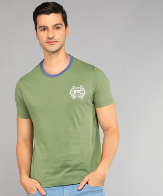 U.S. POLO ASSN. Solid Men Round Neck Green T-Shirt