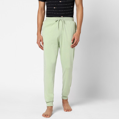 Ajile By Pantaloons Solid Men Light Green Track Pants