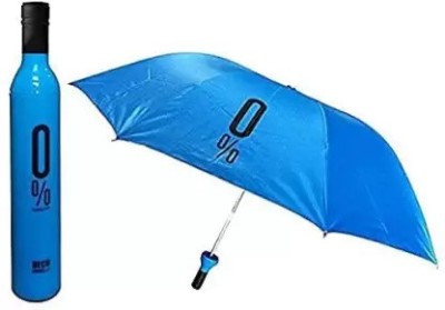 NSR Group Decent Look Deco Wine Bottle Travel Umbrella Blue Umbrella(Blue)