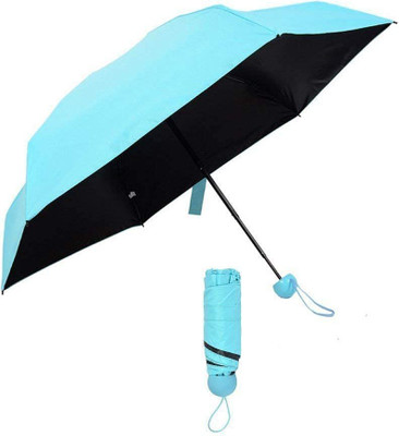 ZARWAR Foldable Mini Cute and Small Capsule Design Umbrella with Capsule Case Umbrella(Blue)