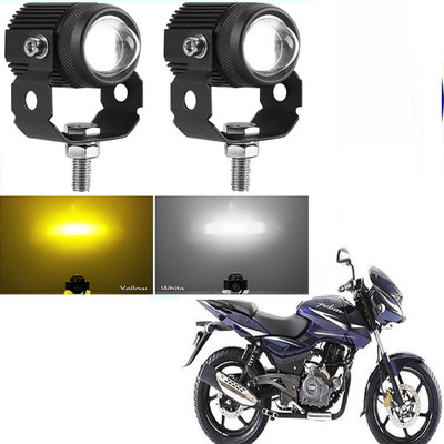 RawatZ DC Power Mini Driving Light 2 Color White & Yellow Spot Beam (Pack of 2)-031 Fog Lamp Motorbike LED for Bajaj (12 V, 20 W)(Pulsar 180 DTS-i, Pack of 2)
