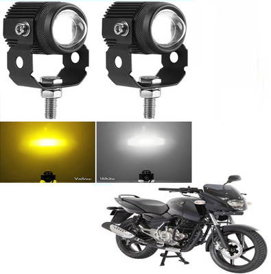 RawatZ DC Power Mini Driving Light 2 Color White & Yellow Spot Beam (Pack of 2)-030 Fog Lamp Motorbike LED for Bajaj (12 V, 20 W)(Pulsar 150 DTS-i, Pack of 2)