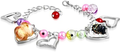 Via Mazzini Metal Pearl Charm Bracelet