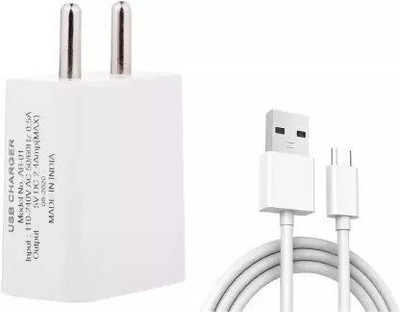 A2 Gold 2.4 A Wall Charger for Mobile with Detachable Cable(White)