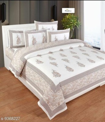 Jyoti Textiles 400 TC Cotton King Floral Flat Bedsheet(Pack of 1, Multicolor-1)
