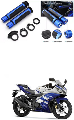 PECUNIA Metal Handle Grip Handlebar Ends with Aluminium Insert 323 Handle Bar Grip For Yamaha R15(Pack of 2)