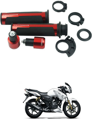 PECUNIA Metal Handle Grip Handlebar Ends with Aluminium Insert 13 Handle Bar Grip For TVS Apache RTR 180(Pack of 2)
