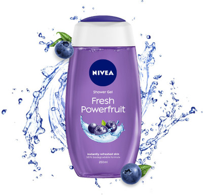 NIVEA Body Wash, Fresh Powerfruit Shower Gel, with Antioxidants & Blueberry Scent(250 ml)