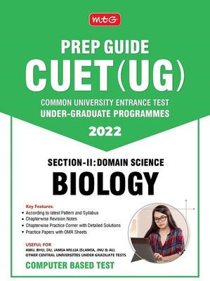 MTG CUET UG Prep Guide For Biology (Section II : Domain Science) - CUET Practice Papers with OMR Sheet (Strictly Based on Latest CUET-UG Exam Pattern 2022)(Paperback, MTG Editorial Board) MTG CUET UG Prep Guide For Biology (Section II : Domain Science) - CUET Practice Papers with OMR Sheet (Strictly Based on Latest CUET-UG Exam Pattern 2022)(Paperback, MTG Editorial Board)