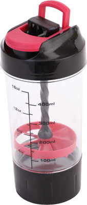 Laps of Luxury 500 ml Tritan Shaker(Pack of 1, Pink, Black)