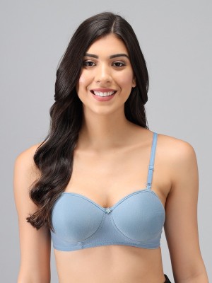 Nyuli Women's Cotton Lightly Padded Non-Wired T-Shirt Bra Combo Pack of 3 Women T-Shirt Lightly Padded Bra(Blue)