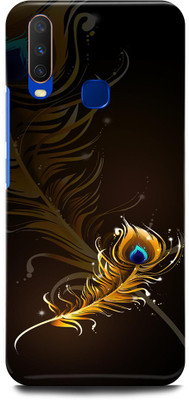 play fast Back Cover for Vivo Y11, 1906 GOLDEN, BROWN, MOR, PANKH, FEATHER(Brown, Hard Case, Pack of: 1)