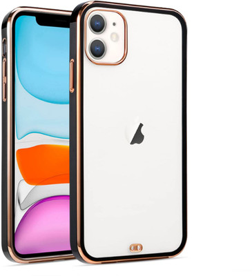 VOSKI Back Cover for Vivo Y30 Electroplating TPU Transparent Soft Silicon Chrome Case(Black, Flexible, Silicon, Pack of: 1)