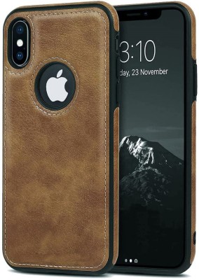 ClickAway Back Cover for Apple Iphone XS Max Luxury Leather Vintage Slim Soft Grip Protective Cover(Brown, Grip Case, Pack of: 1)