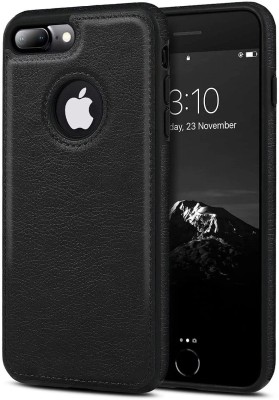 ClickAway Back Cover for Apple Iphone 7S Plus PU Leather Flexible Back Cover Case Designed(Black, Grip Case, Pack of: 1)