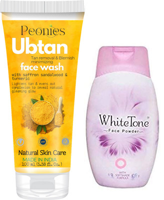 Peonies Ubtan Face Wash 100ml & White Tone Face Powder 70g(2 Items in the set)