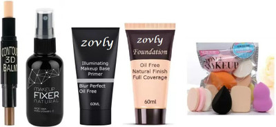 ZOVLY REVOLUTIONARY MAKEUP 3D BALM STICK WITH ALL GLAMOROUS GLOW SKIN FACE MAKEUP COMBO(10 Items in the set)