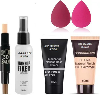 BR Belle Rosa REVOLUTIONARY MAKEUP 3D BALM STICK WITH ALL GLAMOROUS GLOW SKIN FACE MAKEUP COMBO(6 Items in the set)