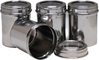 Dynore Steel Utility Container  - 300 ml(Pack of 4, Silver)