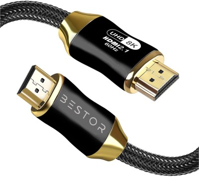 Bestor HDMI Cable 8 m Gaming TV-out Cable 8 meter/8K hdmi cable(male to male ) - Ultra HDMI 2.1(Compatible with PC, Xbox, PS4 Pro, Projector, Gold, One Cable)