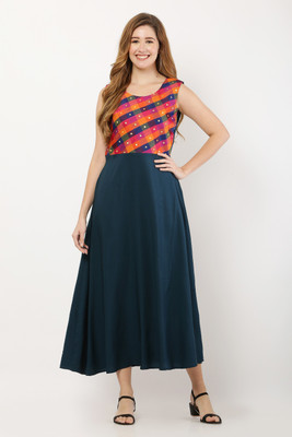 RC CLOTHING Women A-line Green Midi/Calf Length Dress