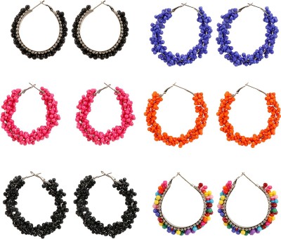 DEB FASHION Prasub Fashion Womens, Girls Styilesh Multicolor and Multi Type Earrings Set Alloy, Acrylic, Plastic, Sterling Silver Earring Set