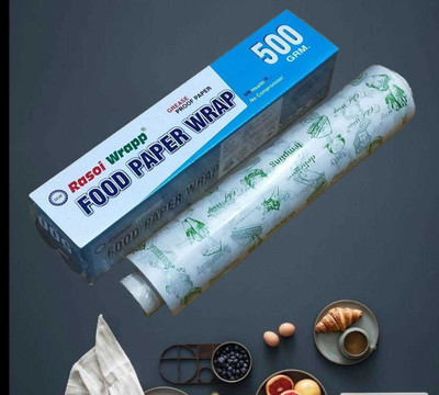 RASOI WRAPP PAPER WRAP/FOOD WRAPPING PAPER ROLL/ ROTI WRAP/ BURGER WRAP/ BUTTER PAPER/ Parchment Paper(50 m)