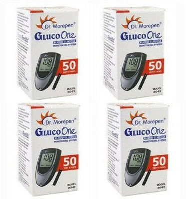 Dr. Morepen Bg03 - 50 strips (Pack of 4) 200 Glucometer Strips