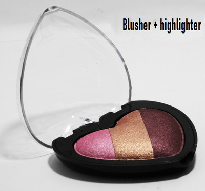 Latixmat Multi color 2 in 1 heart shape highlighter + blusher water proof Highlighter(multi color)