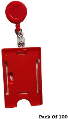 NSSP Plastic, Stainless Steel ID Badge Reel, ID Badge Holder(Pack of 100)