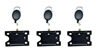 AKAN Plastic ID Badge Holder, ID Badge Reel(Pack of 3)