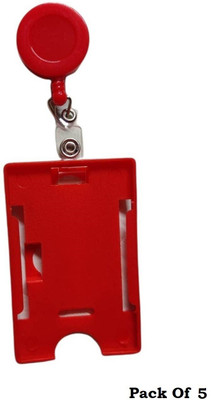 NSSP Plastic, Stainless Steel ID Badge Reel, ID Badge Holder(Pack of 5)