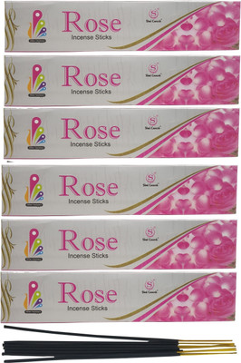 Utkarsh Pack of 6 (12 Sticks Per Box) Rose Aromatic Premium Agarbattis Incense Sticks Scented(12 Units, Set of 6)