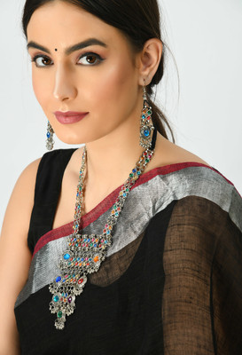 Johar Kamal Alloy Silver Multicolor Jewellery Set(Pack of 1)