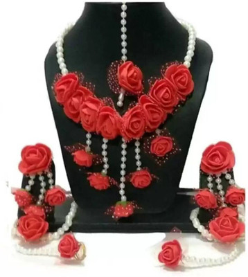 style revolver Fabric Red Jewellery Set(Pack of 1)