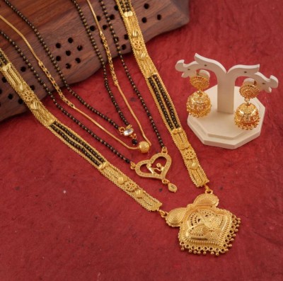 bulsenk Brass Gold-plated Gold, Black Jewellery Set(Pack of 1)
