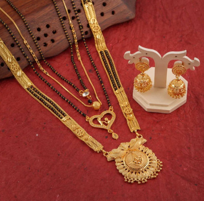 bulsenk Alloy Gold-plated Gold, Black Jewellery Set(Pack of 3)