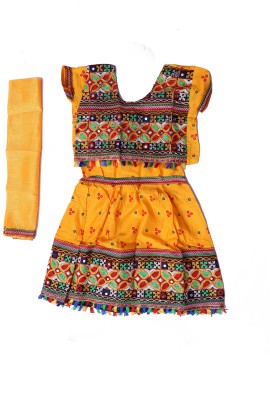 milan dresses Radha Rani Lengha Choli with Kdhai on Border With Soft Touch Quality Kids Costume Wear