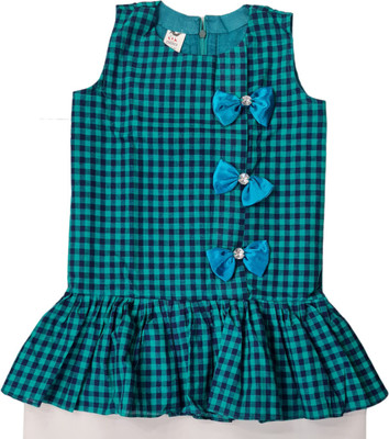 rayie collection Indi Baby Girls Midi/Knee Length Casual Dress(Green, Sleeveless)