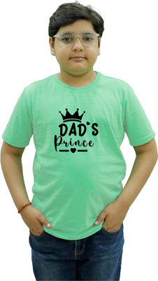 CHOMBOOKA Boys Typography, Printed Cotton Blend Regular T Shirt(Green, Pack of 1)