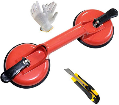 metrotools Glass Suction Cups Aluminum Vacuum 1PC Knife Cutter 1 Pir Hand golves Lever Tool(32.4 cm)