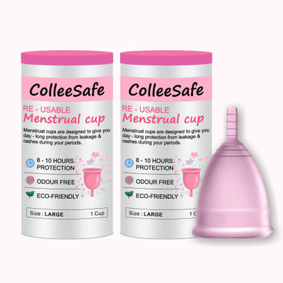 ColleeSafe Large Reusable Menstrual Cup(Pack of 2)