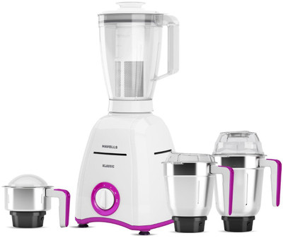 HAVELLS Klassic 750 W Juicer Mixer Grinder(GHFMGDVV075 _ | 4 Jars | White - Lavender)