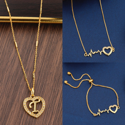 BOGHRA SALES Diamond Gold-plated Plated Alloy Chain Set