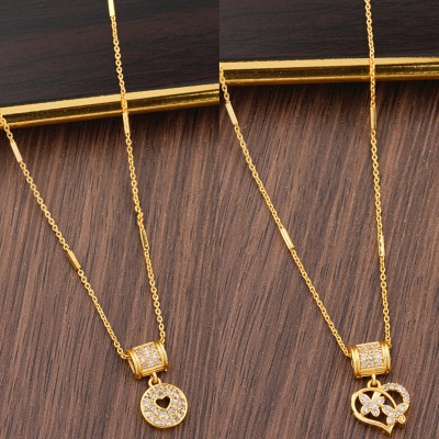 BOGHRA SALES Diamond, Ruby Gold-plated Plated Copper, Alloy Chain Set