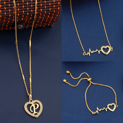 BOGHRA SALES Diamond, Ruby Gold-plated Plated Alloy Chain Set