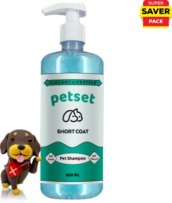 Elegant Lifestyle Petset Short Coat Pet Shampoo, Hair Rejuvenation pH Balanced Shiny Smooth Hair Conditioning, Anti-microbial, Anti-dandruff Aloe Vera, Neem Dog Shampoo(500 ml)